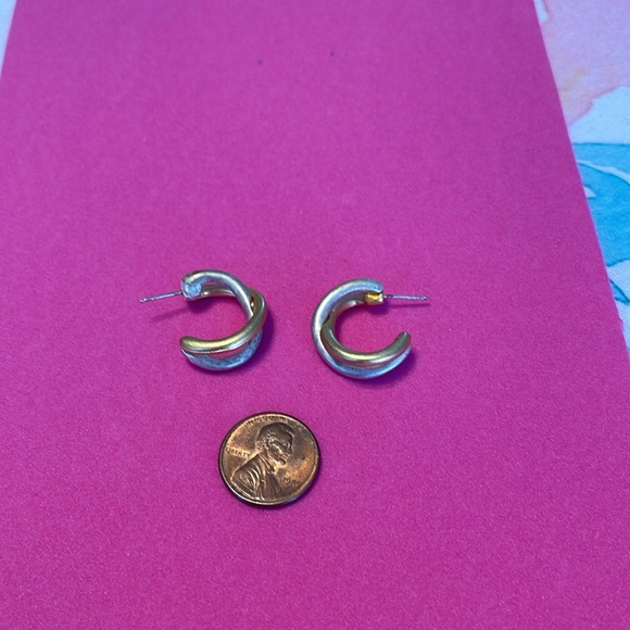 Gold and Silver Hoop Earrings 🌺 - Picture 2 of 2